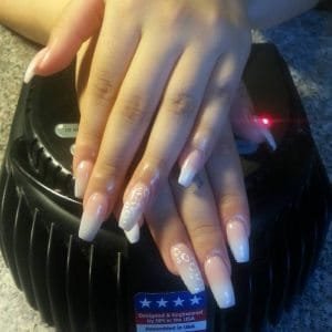 Coffin shaped nails done by our nail tech Susana